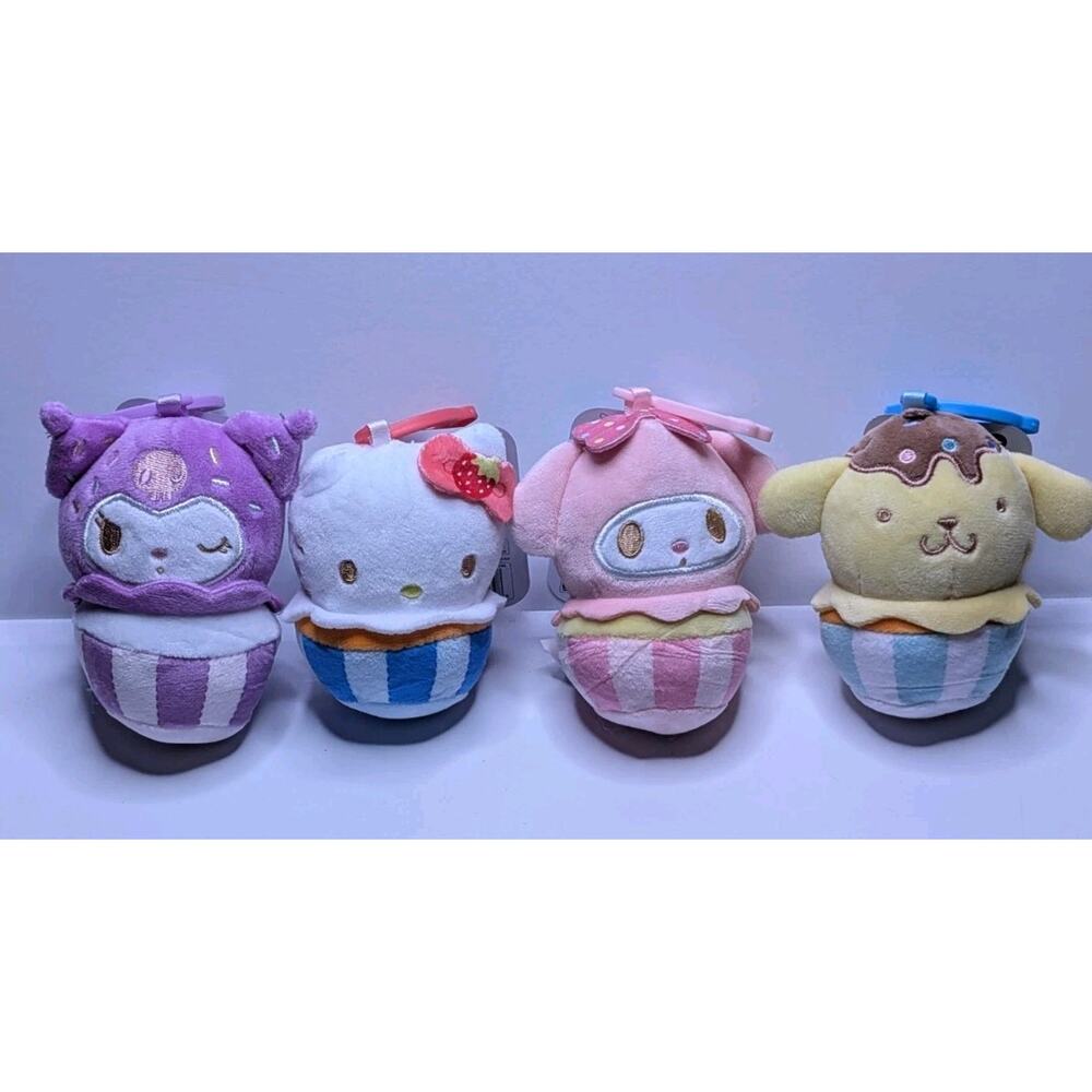 Sanrio Ice Cream Plush Keychain Lot Hello Kitty My Melody Kuromi Pompompurin